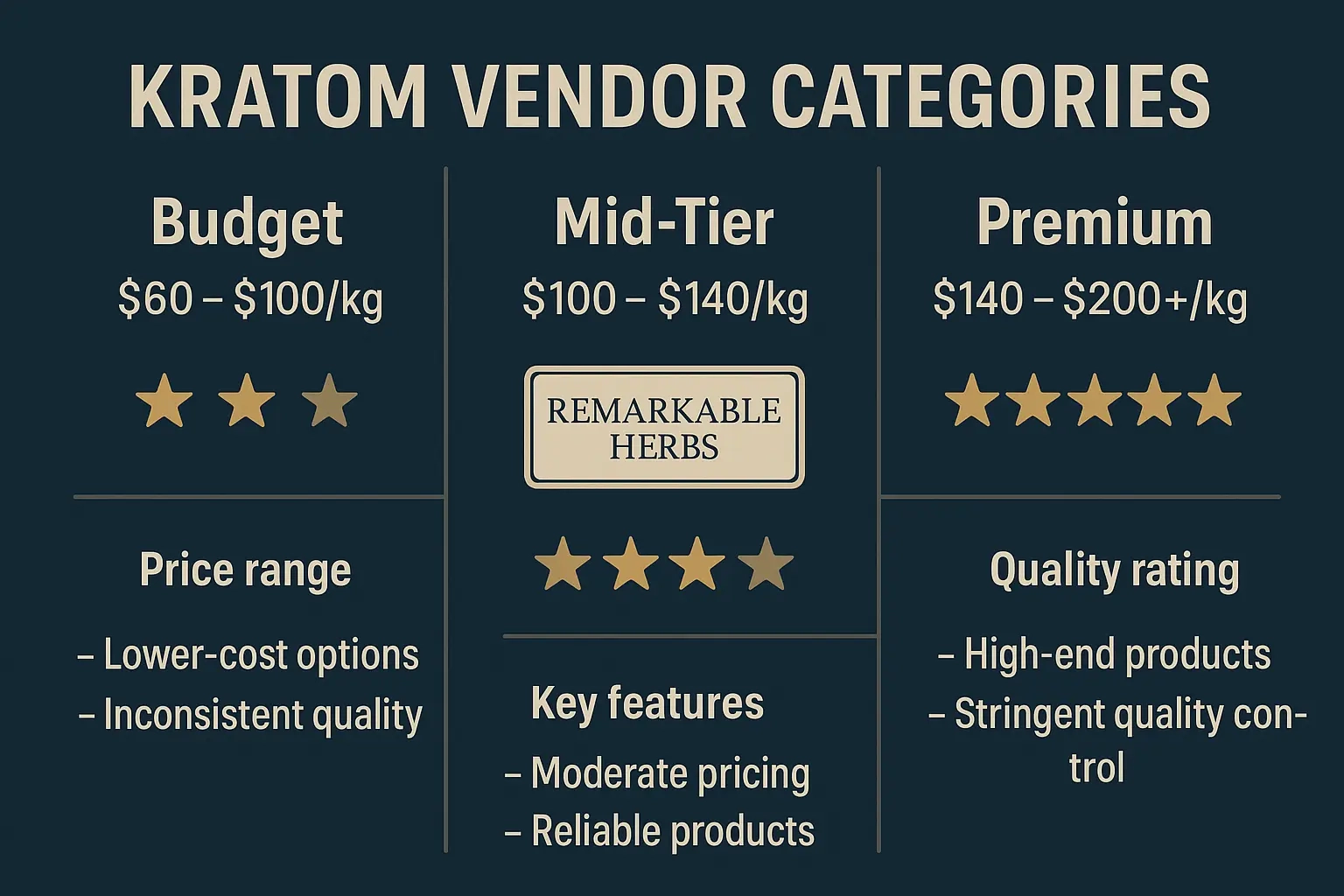 Remarkable Herbs kratom vendor categories