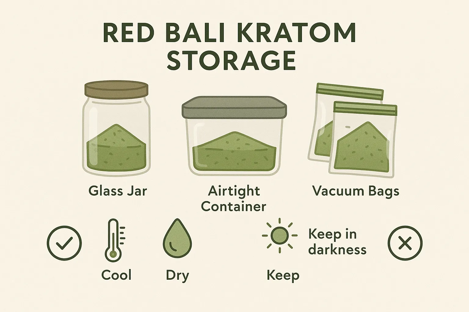 Red balo Kratom Storage
