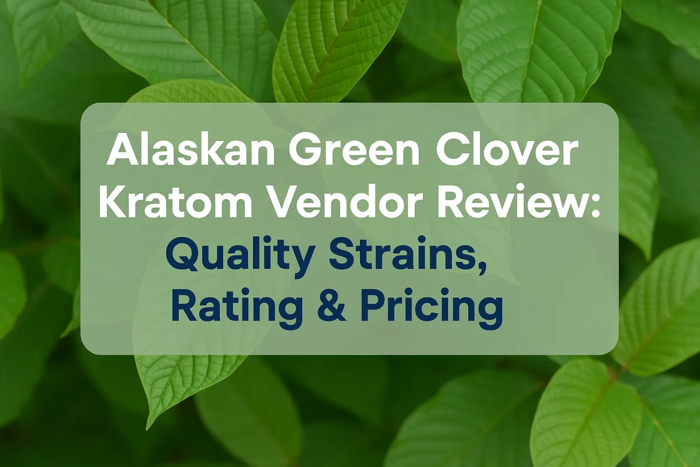 Alaskan Green Clover Kratom Vendor Review