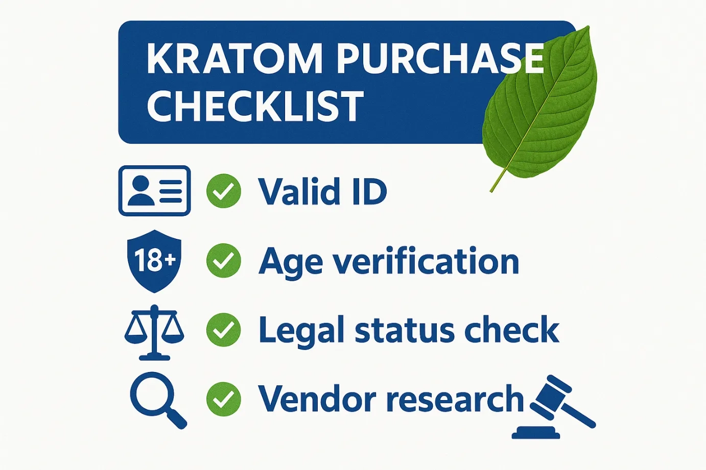 kratom purchase checklist