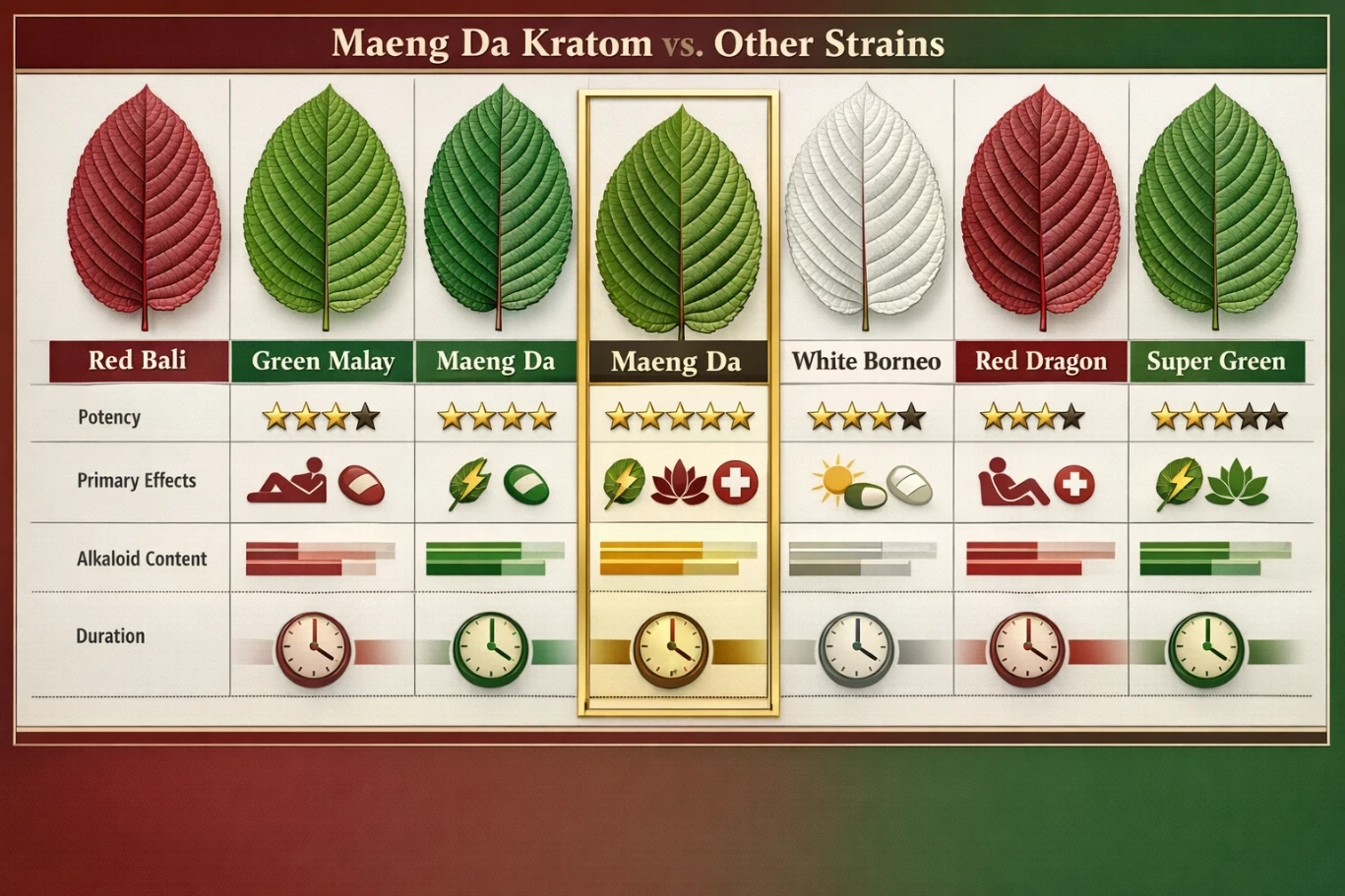 Maeng Da Kratom vs other strains