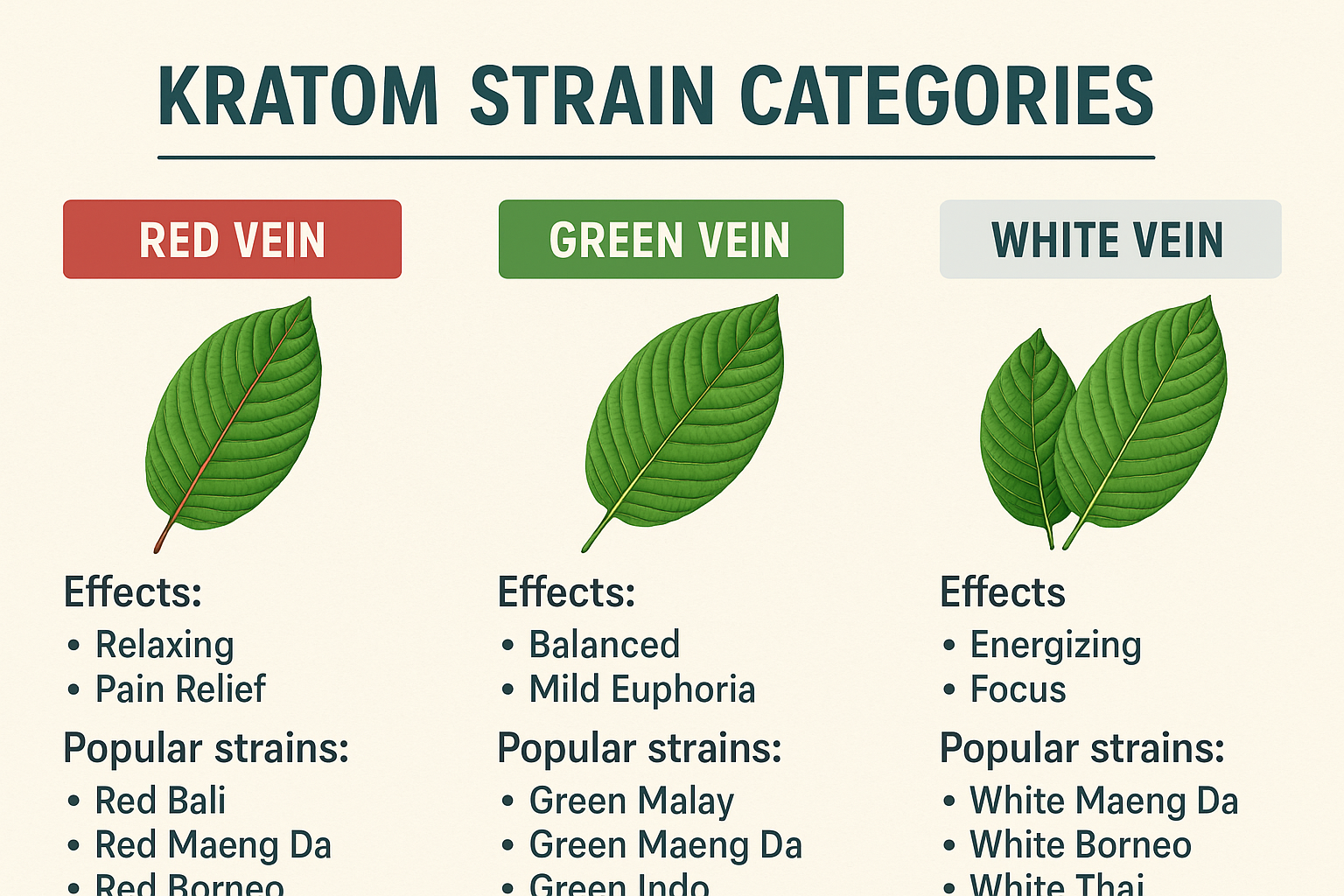 Kratom Strain Categories