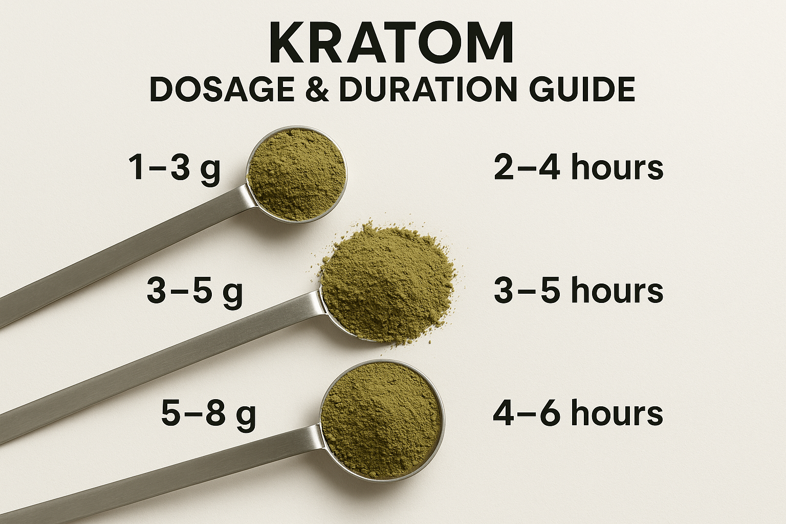 Kratom Dosage and duration guide