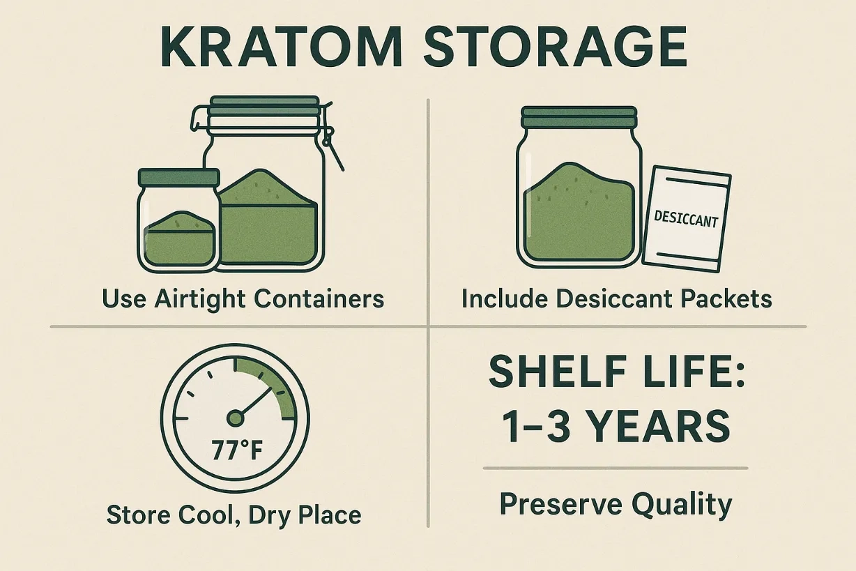 Green Vietnam Kratom storage