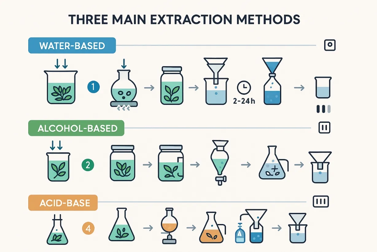 Three main extraction methods