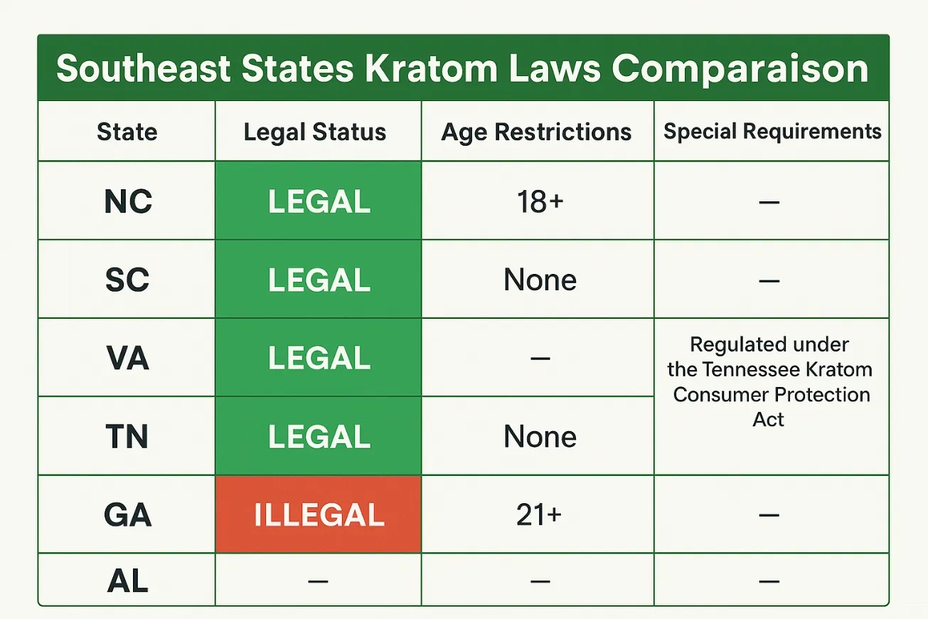 Is Kratom Legal in North Carolina vs other states