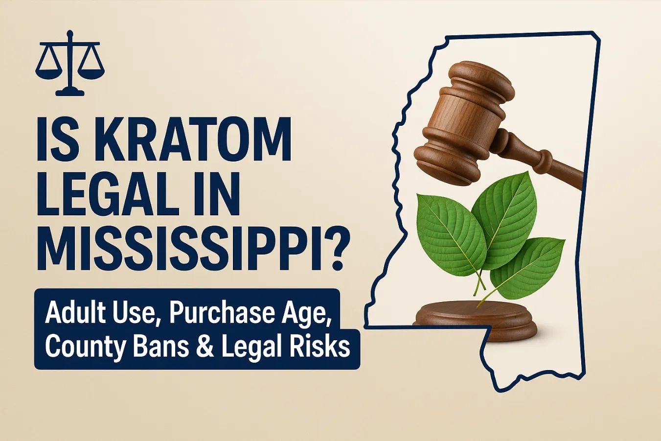 Is Kratom Legal in Mississippi? Adult Use, Purchase Age, County Bans & Legal Risks