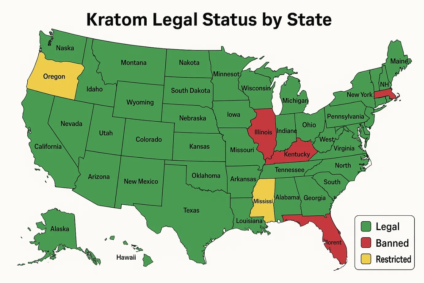 Kratom Legal Status by state