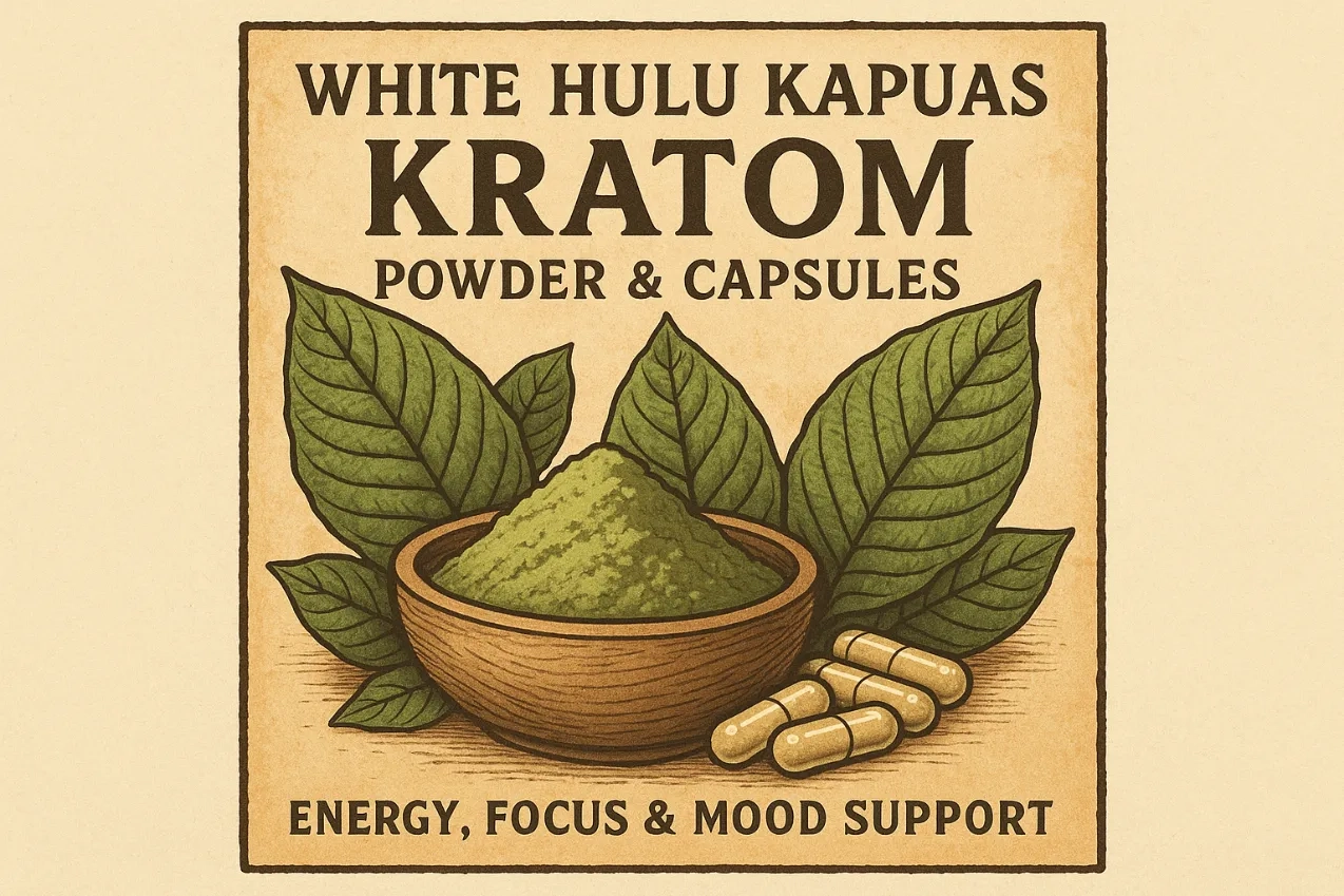 White Hulu Kapuas Kratom Powder & Capsules – Energy, Focus & Mood Support