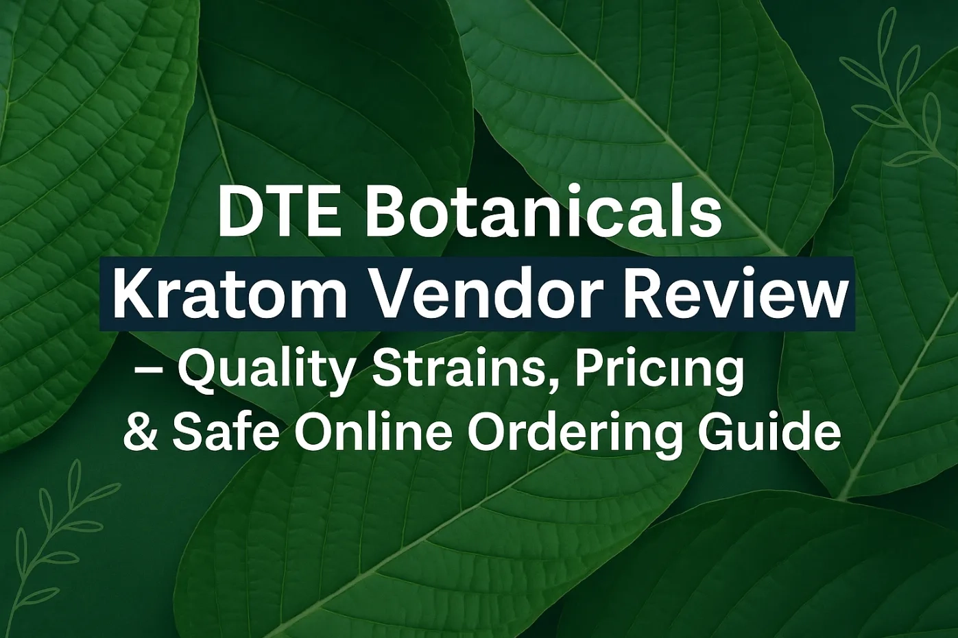 DTE Botanicals Kratom Vendor Review