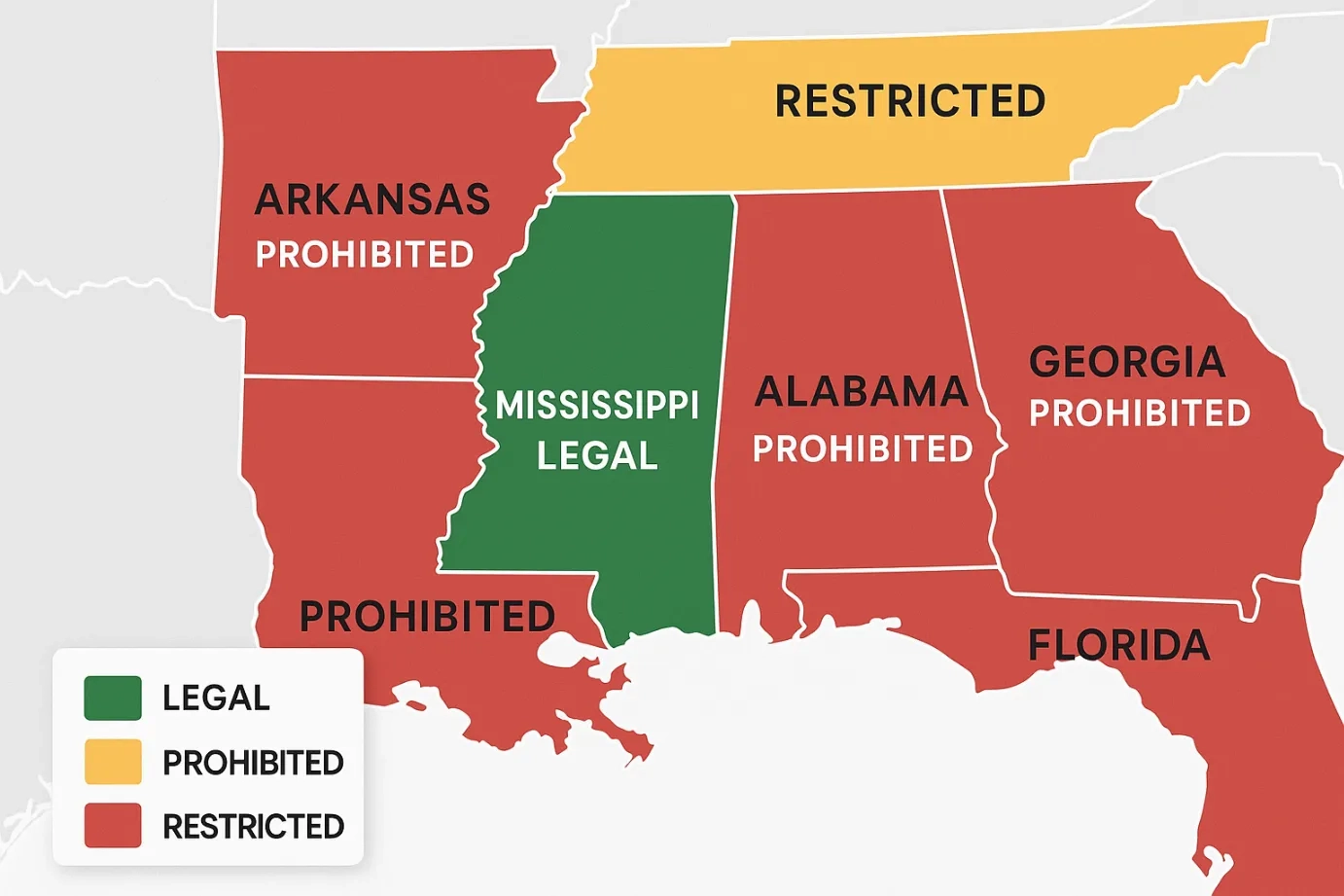 is kratom legal near mississippi