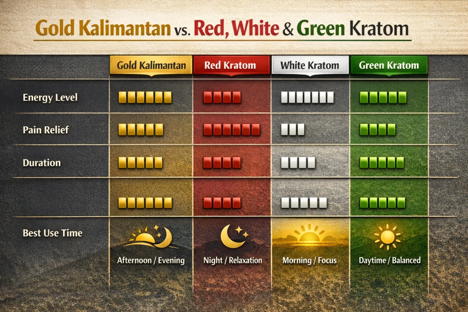 Gold Kalimantan Kratom vs other strains