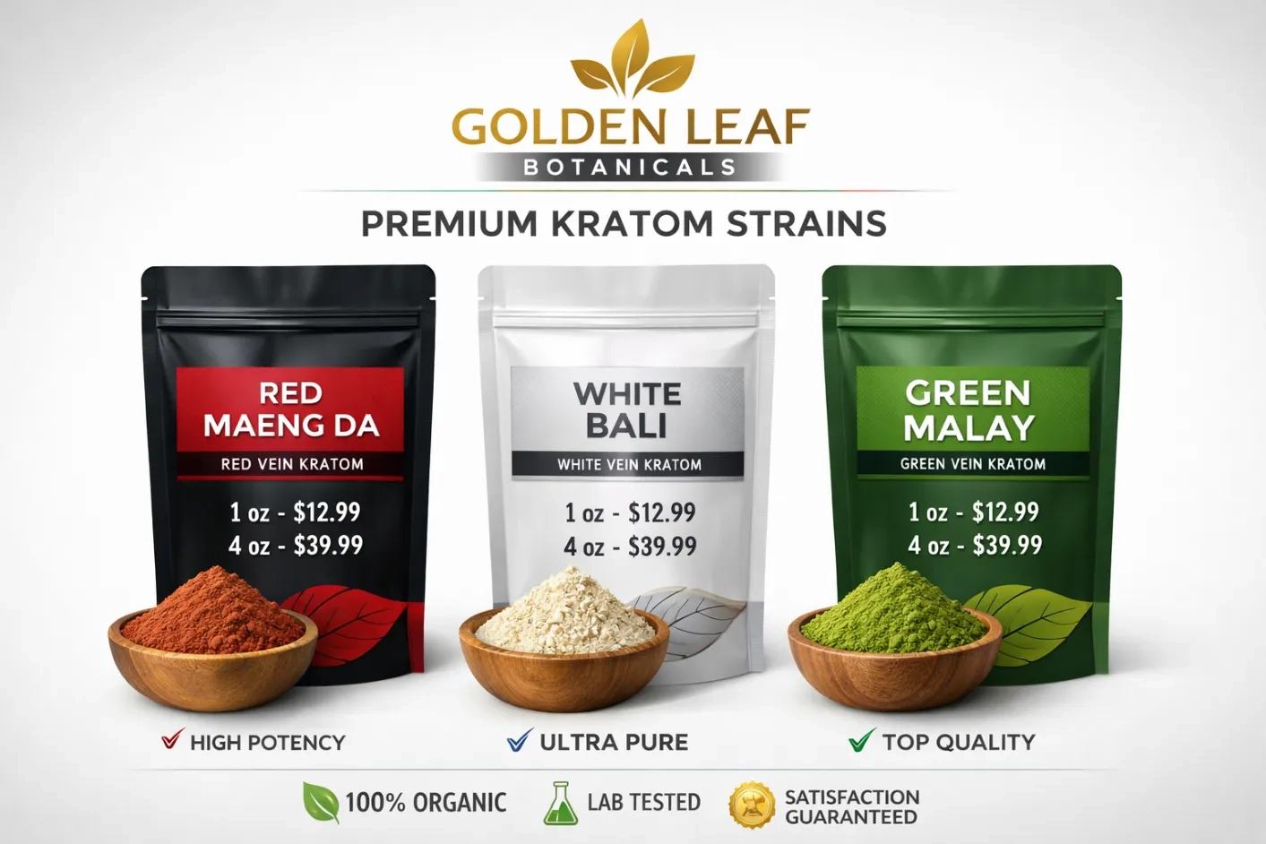 Golden Leaf Botanicals Kratom Vendor Strains