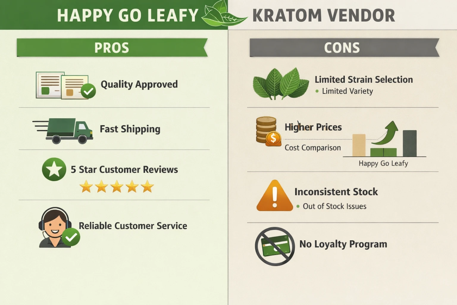 Happy Go Leafy Kratom vs other vendors