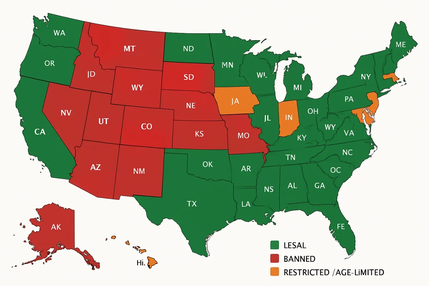 kratom legal status usa states