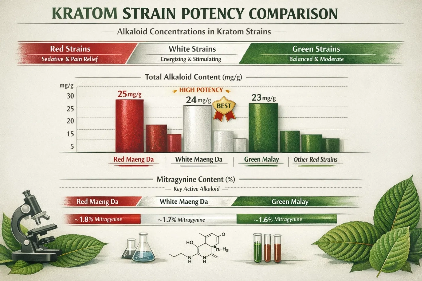 kratom strain potency comparisons