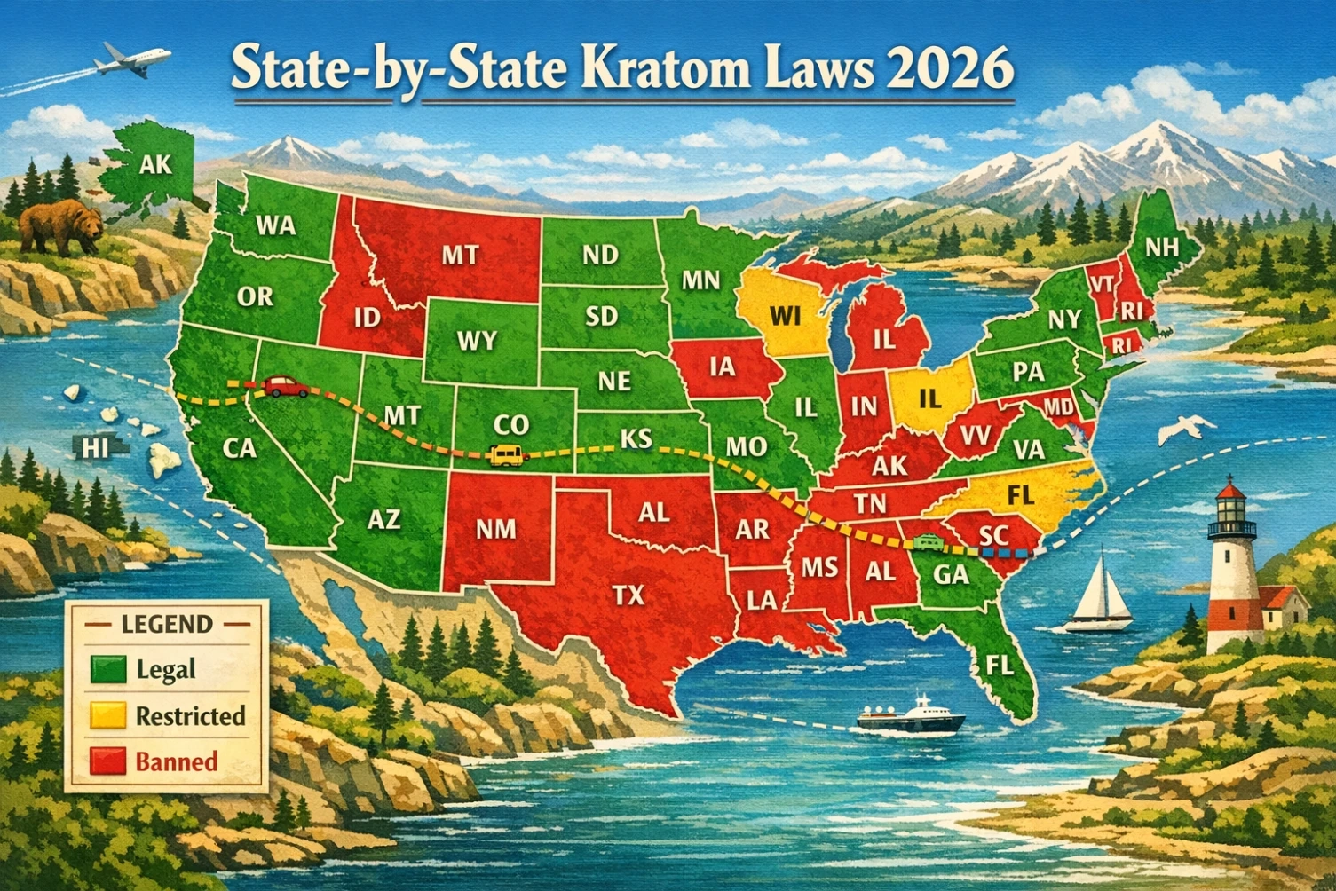 state by state kratom laws 2026