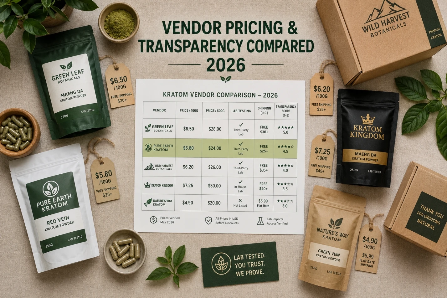 Tropical Leaf Kratom Vendor Review Comparison