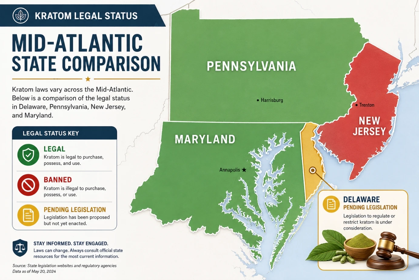 Is Kratom Legal in Delaware State Laws, Restrictions & Legal Status