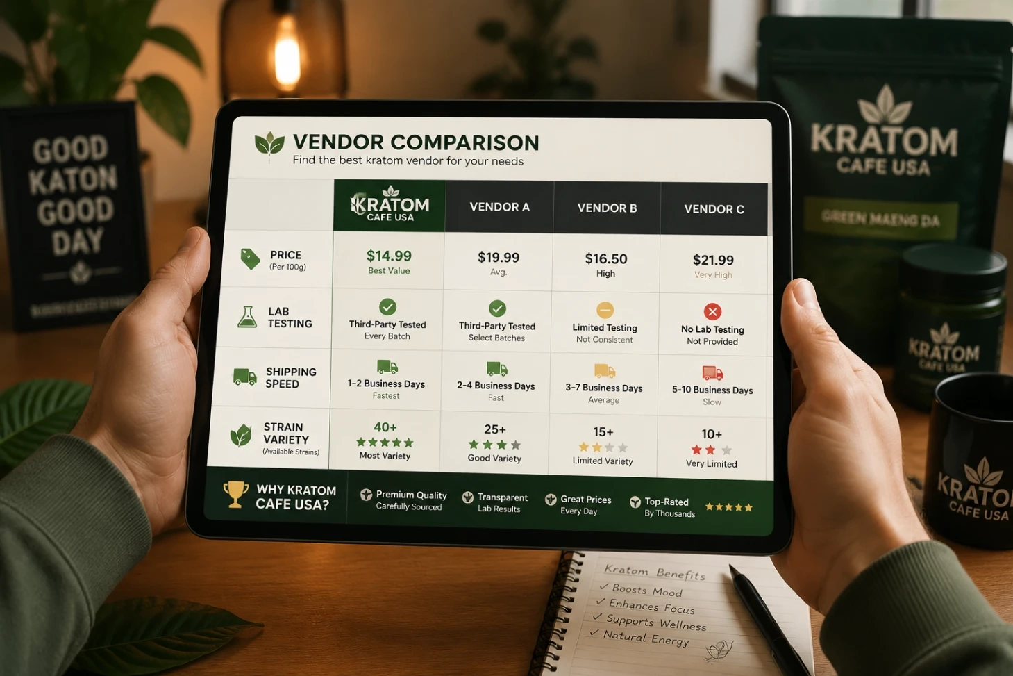 Kratom Cafe USA Vendor Review Comparisons